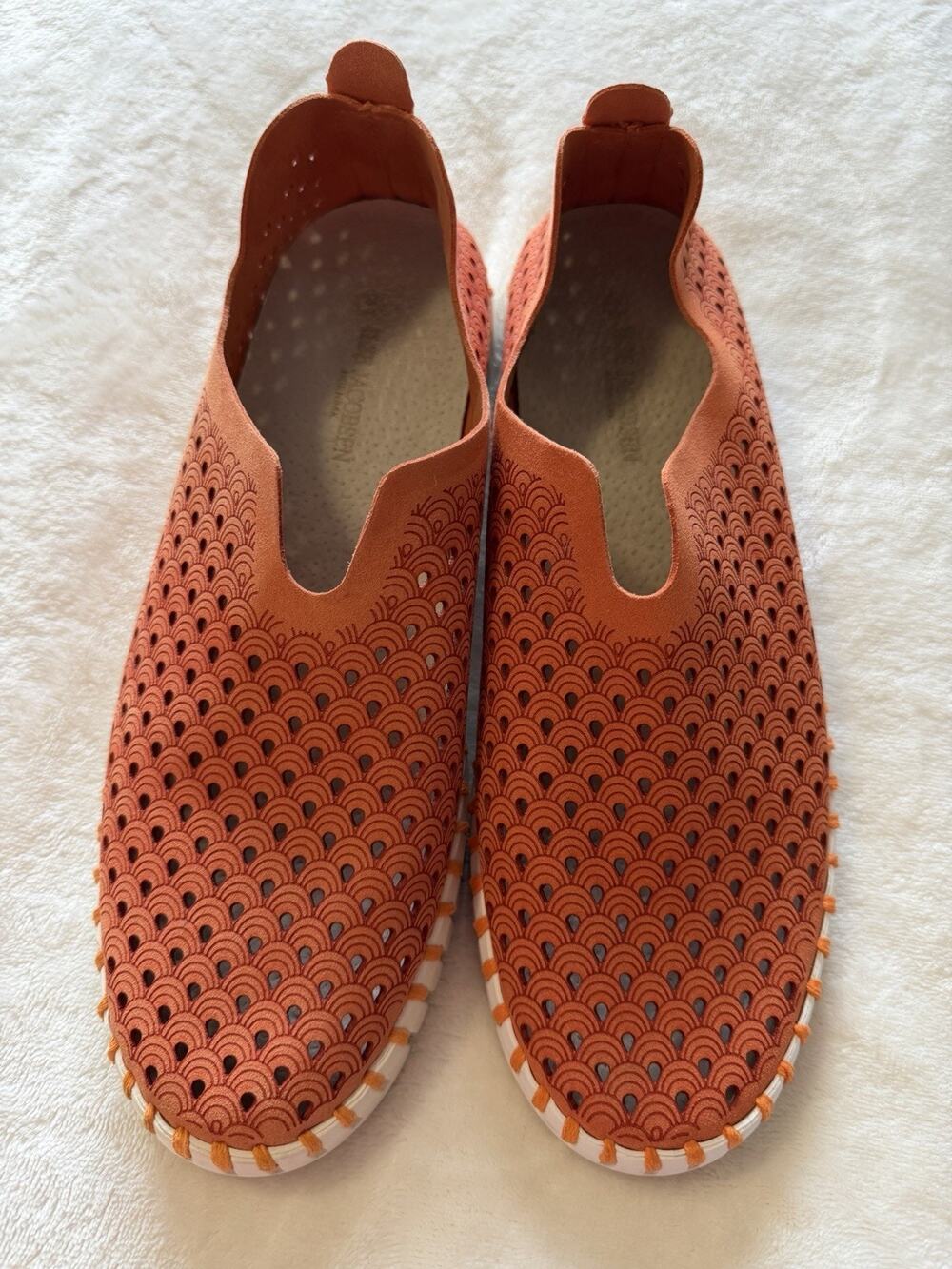 Ilse Jacobsen Tulip 139 Women's 41/11 Perforated Slip On Loafer Orange Laser Cut